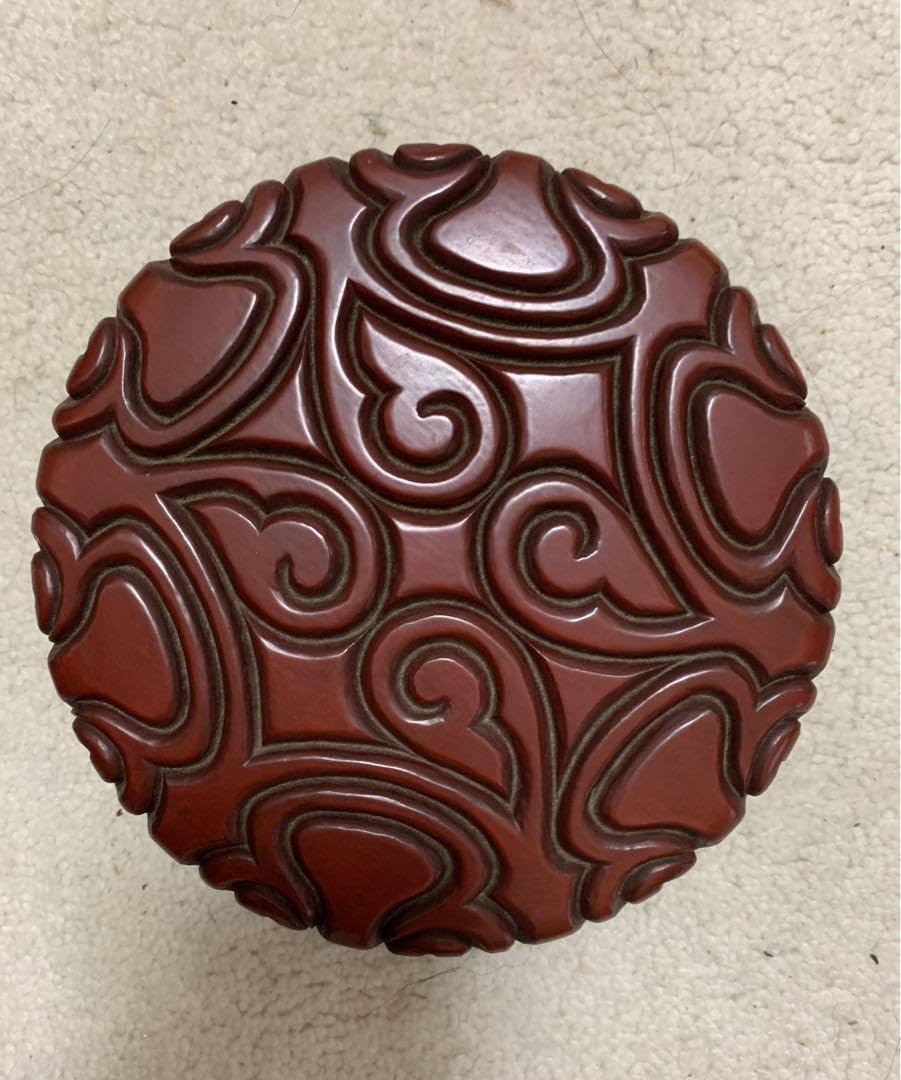 未使用品　鎌倉彫　抽象模様の菓子器　器　アンティーク　昭和 Amazon.co.jp: 品 鎌倉彫 抽象模様の菓子器 器 アンティーク